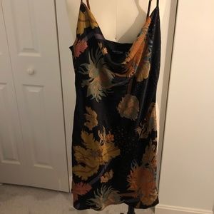 Nasty Gal Floral Cowl Mini Dress
